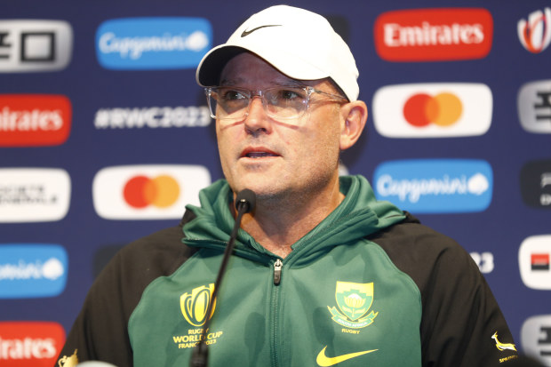 South Africa head coach Jacques Nienaber during the his team announcement media conference.