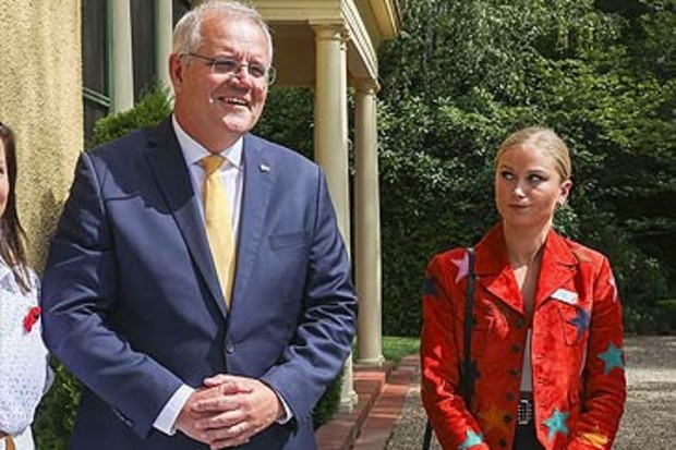 Scott Morrison and Grace Tame (Fairfax/Nine)