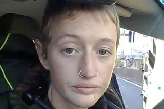Mali Cooper live streaming from car (Blockade Australia/Facebook)