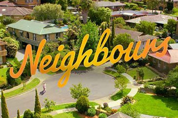 Neighbours title superimposed over Pin Oak Court (Fremantle/Ten)