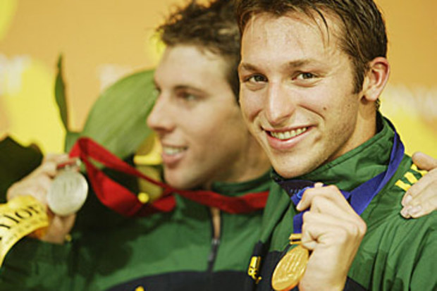 Grant Hackett and Ian Thorpe (Getty)