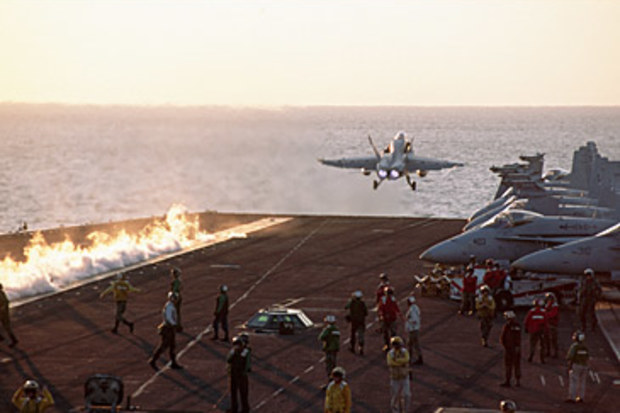 Jet taking off from USS Theodore Roosevelt (Getty)