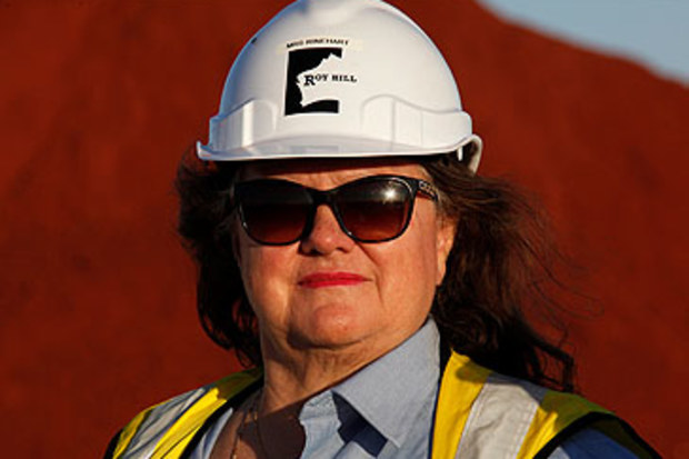Gina Rinehart at mining site (Getty)