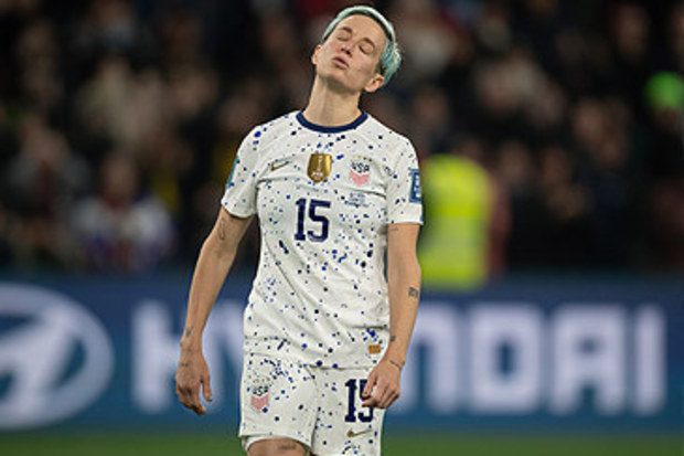Megan Rapinoe dejected after missing penalty shot at 2023 FIFA Women's World Cup (Getty)
