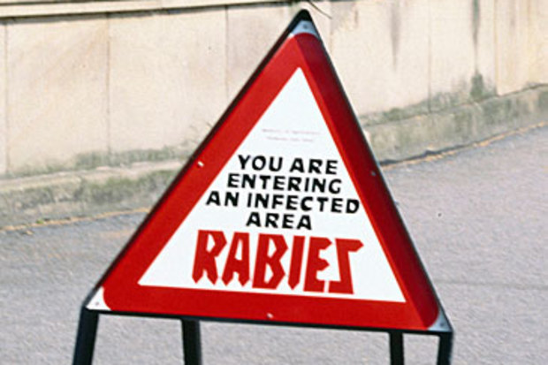 Rabies warning sign (Getty)