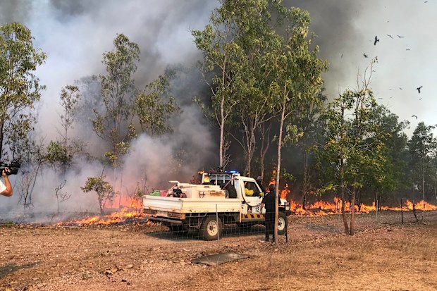 Crews are currently fighting three fires near Darwin. Picture: 9NEWS