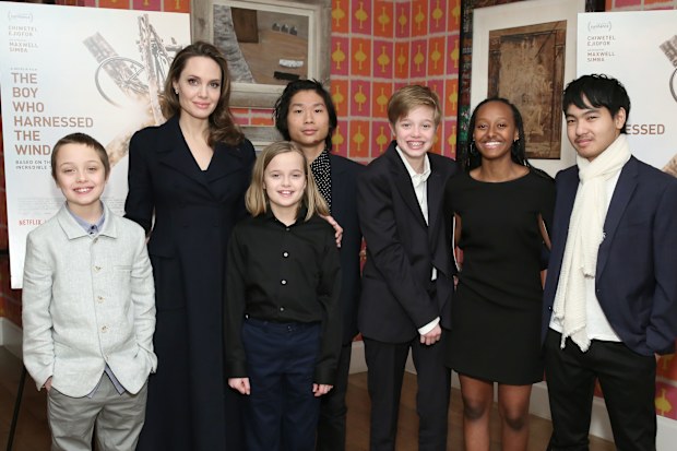 Angelina Jolie with children Knox Leon Jolie-Pitt, Vivienne Marcheline Jolie-Pitt, Pax Thien Jolie-Pitt, Shiloh Nouvel Jolie-Pitt, Zahara Marley Jolie-Pitt and Maddox Chivan Jolie-Pitt