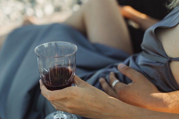 Couple sharing wine
