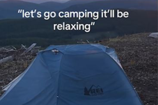 Camper films tent flying in the air in viral TikTok video