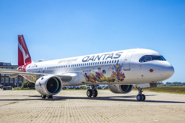 Qantas' newest Airbus A321XLR has rolled out of Airbus' paint shop in Hamburg, Germany, showcasing a livery inspired by one of the seven natural wonders of the world; the Great Barrier Reef. 