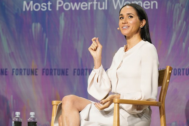 WASHINGTON, DC - OCTOBER 14: (EDITORIAL USE ONLY) Meghan, the Duchess of Sussex and Founder of As Ever speaks onstage during Fortune Most Powerful Women Summit 2025 at Salamander Hotel on October 14, 2025 in Washington, DC. (Photo by Leigh Vogel/Getty Images for Fortune Media)