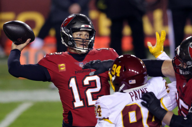 Quarterback Tom Brady of the Tampa Bay Buccaneers passes.