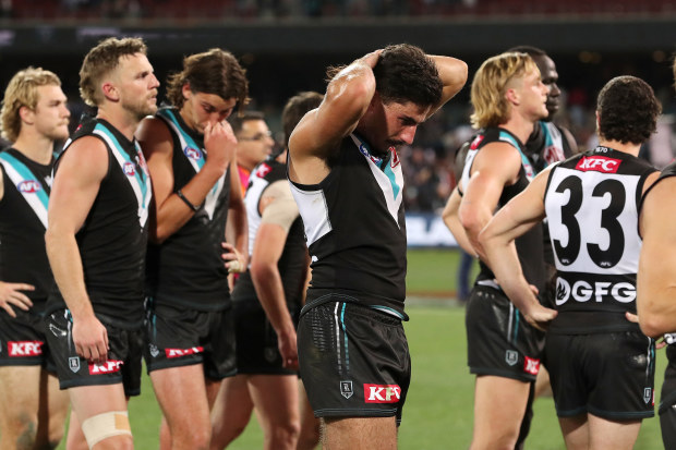 Port Adelaide went out in straight sets.