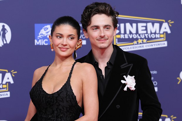Timothee Chalamet and Kylie Jenner attend the photocall during the 70th David Di Donatello at Cinecitta Studios on May 07, 2025 in Rome, Italy. (Photo by Vittorio Zunino Celotto/Getty Images)