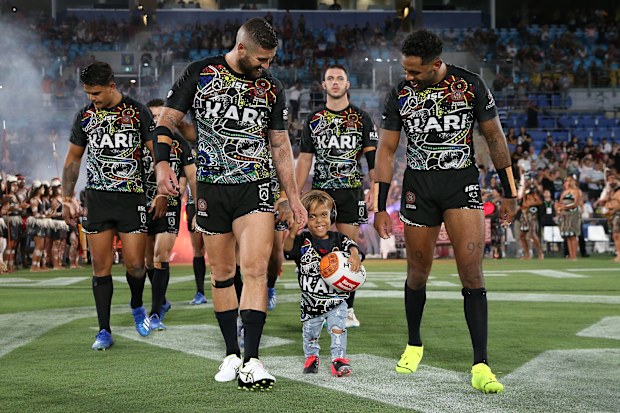 Quaden Bayles pictured during the NRL match between the Indigenous All-Stars and the New Zealand Maori Kiwis All-Stars at Cbus Super Stadium on February 22, 2020 on the Gold Coast, Australia. (Photo by Jason McCawley/Getty Images)