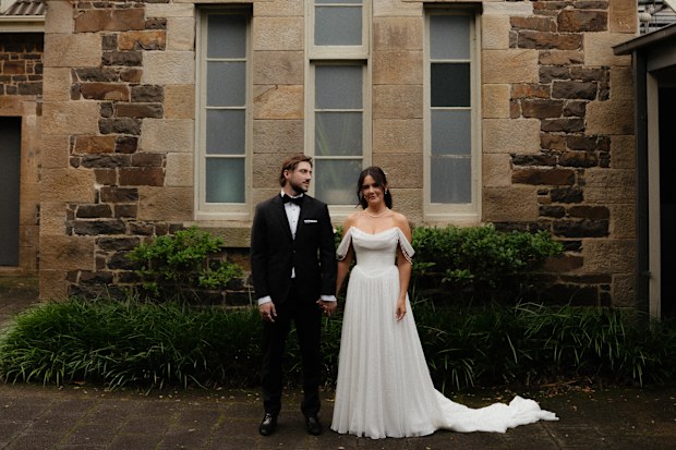 Reporter Maddison Skipper with her husband at their May 2026 wedding.