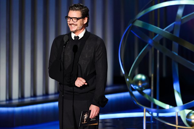 Pedro Pascal speaks onstage during the 75th Primetime Emmy Awards at Peacock Theater on January 15, 2024 in Los Angeles, California. (Photo by Monica Schipper/WireImage)