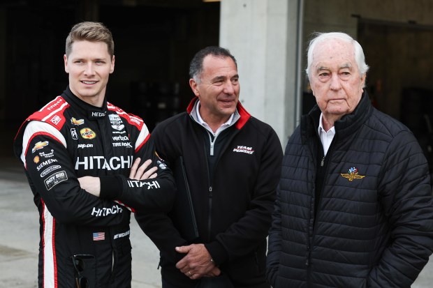 Double IndyCar Series winner Josef Newgarden (left) with Team Penske owner Roger Penske (right).