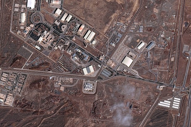 In this satellite image provided by Vantor is a view of Natanz nuclear facility with damage on Monday, March 2, 2026 in Iran.  