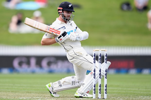 Kane Williamson of New Zealand during day two.