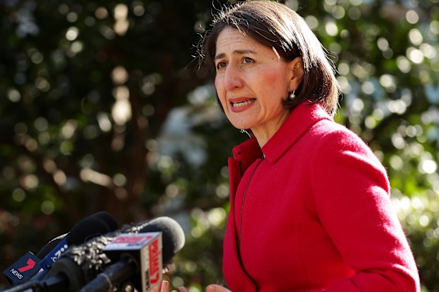 NSW Premier Gladys Berejiklian speaks to the media at a press conference on July 06, 2020 in Sydney, Australia. 