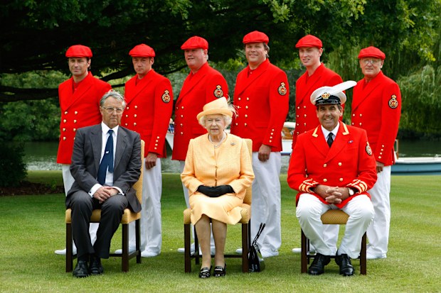 Warden of the Swans with Queen Elizabeth II. 