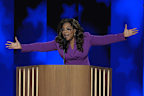 Oprah Winfrey speaks during the Democratic National Convention Wednesday, Aug. 21, 2024, in Chicago.