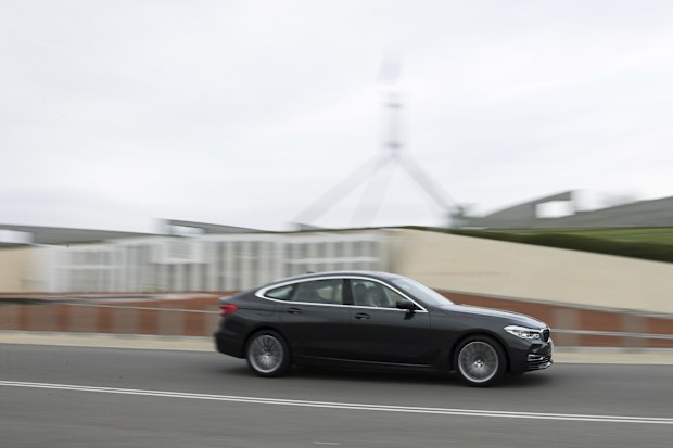 The new BMW 6 Series GT comcar seen outside Parliament House in Canberra on Wednesday 13 May 2020.