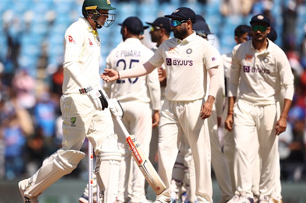 Matthew Renshaw of Australia walks off after he was dismissed by Ravindra Jadeja of India. (Photo by Robert Cianflone/Getty Images)