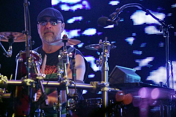 LAS VEGAS, NEVADA - NOVEMBER 27:  (FOR EDITORIAL USE ONLY) Drummer Tim "Herb" Alexander of Primus performs during a stop of Slayer's Final World Tour at MGM Grand Garden Arena on November 27, 2019 in Las Vegas, Nevada.  (Photo by Ethan Miller/Getty Images)