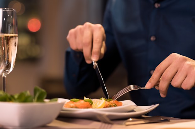 Dining alone eating