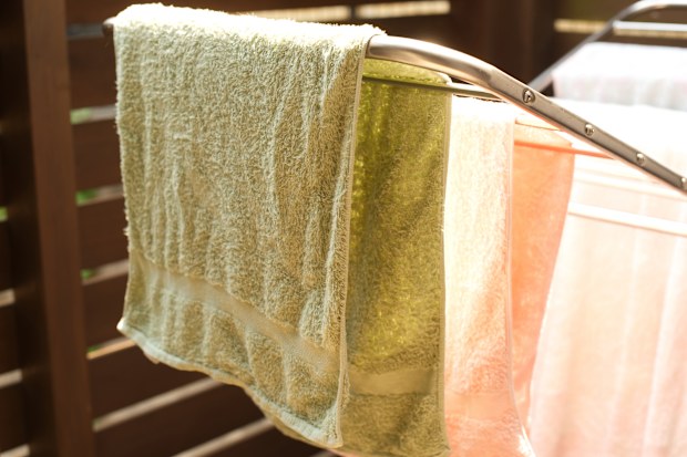 A towel is dried.
