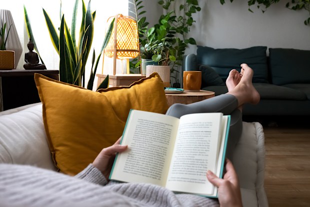 Reading a book