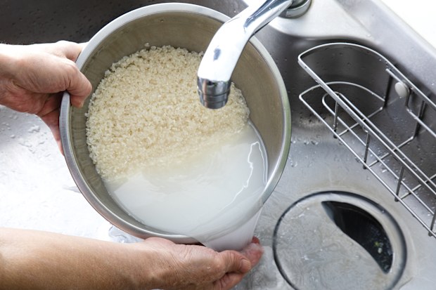 rice water, rinsing rice