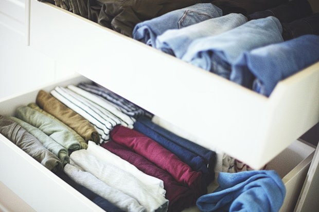 Systematically tidy closet with fresh stuff