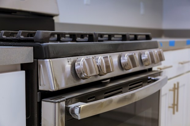 new house installation gas stove worktop near the hob