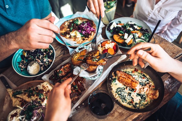 eating out with friends