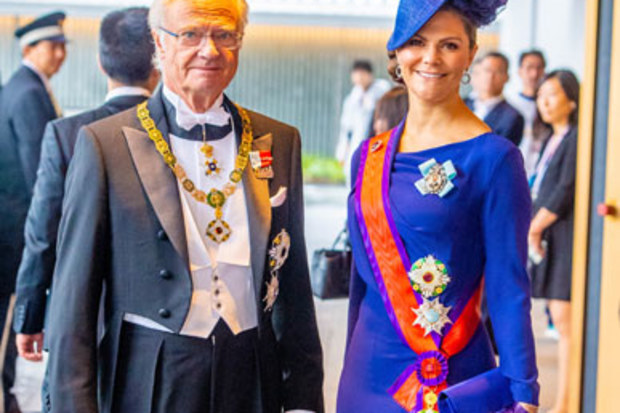 Enthronement Ceremony Of Emperor Naruhito of Japan - King Carl Gustaf XI and Crown Princess Victoria of Sweden 
