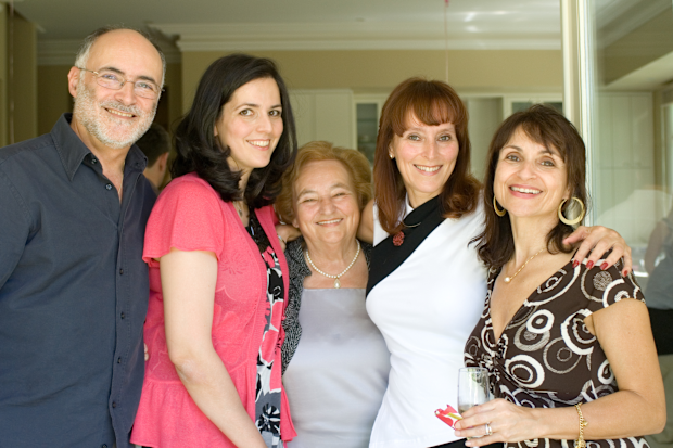Rachelle Unreich (second left) with her half-siblings and mother Mira (centre).
