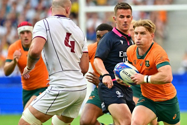 Tate McDermott of Australia in action at Stade de France.