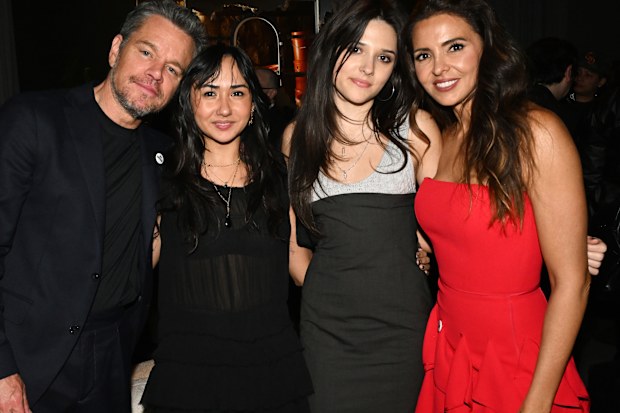 NEW YORK, NEW YORK - JANUARY 13: (L-R) Matt Damon, Alexia Barroso, Isabella Damon, and Luciana Damon attend The Rip World Premiere Afterparty at The Glasshouse on January 13, 2026 in New York City. (Photo by Slaven Vlasic/Getty Images for Netflix)