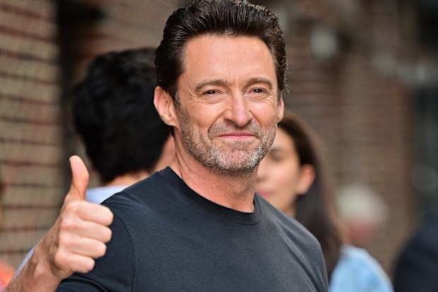 NEW YORK, NEW YORK - JULY 15: Hugh Jackman visits "The Late Show with Stephen Colbert" at the Ed Sullivan Theater on July 15, 2021 in New York City. (Photo by James Devaney/GC Images)