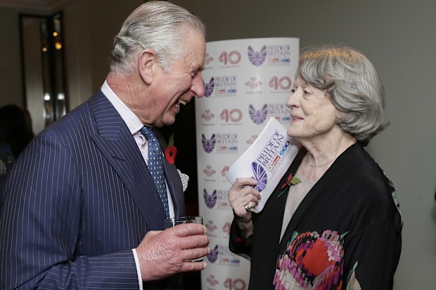 King Charles and Maggie Smith at the Pride Of Britain awards at the Grosvenor House Hotel on October 31, 2016 in London, England.  