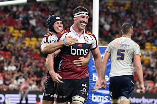 Ryan Smith of the Reds during the round two Super Rugby Pacific match.