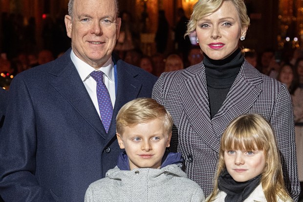 Prince Albert II of Monaco, Princess Gabriella of Monaco, Prince Jacques of Monaco and Princess Charlene of Monaco attend the inauguration of Christmas lights on the Place of Casino in Monte-Carlo, Monaco, on November 30, 2024 Monaco.