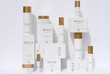 The full line of Miage luxury skin-care products.