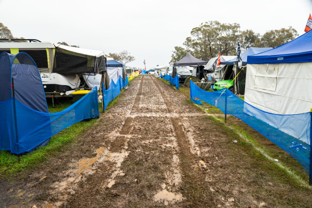 Campsites are pictured during practice for the Bathurst 1000, which is race 30 of 2022 Supercars Championship Season at Mount Panorama on October 08, 2022 in Bathurst, Australia. (Photo by Daniel Kalisz/Getty Images)