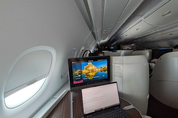window shade open during flight