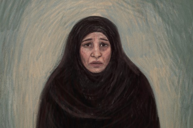 A court sketch depicts Zeinab Ahmad during her bail application in Melbourne, Friday, May 8, 2026.