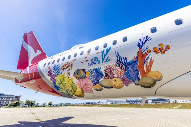 Qantas' newest Airbus A321XLR has rolled out of Airbus' paint shop in Hamburg, Germany, showcasing a livery inspired by one of the seven natural wonders of the world; the Great Barrier Reef. 